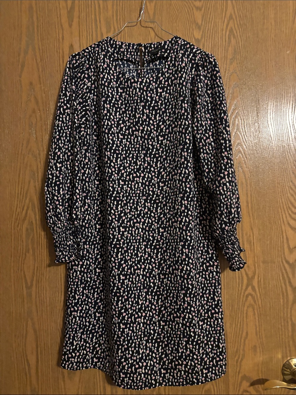 Any Taylor Factory Black and Pink Printed Long Sleeve Shift Dress Size 2